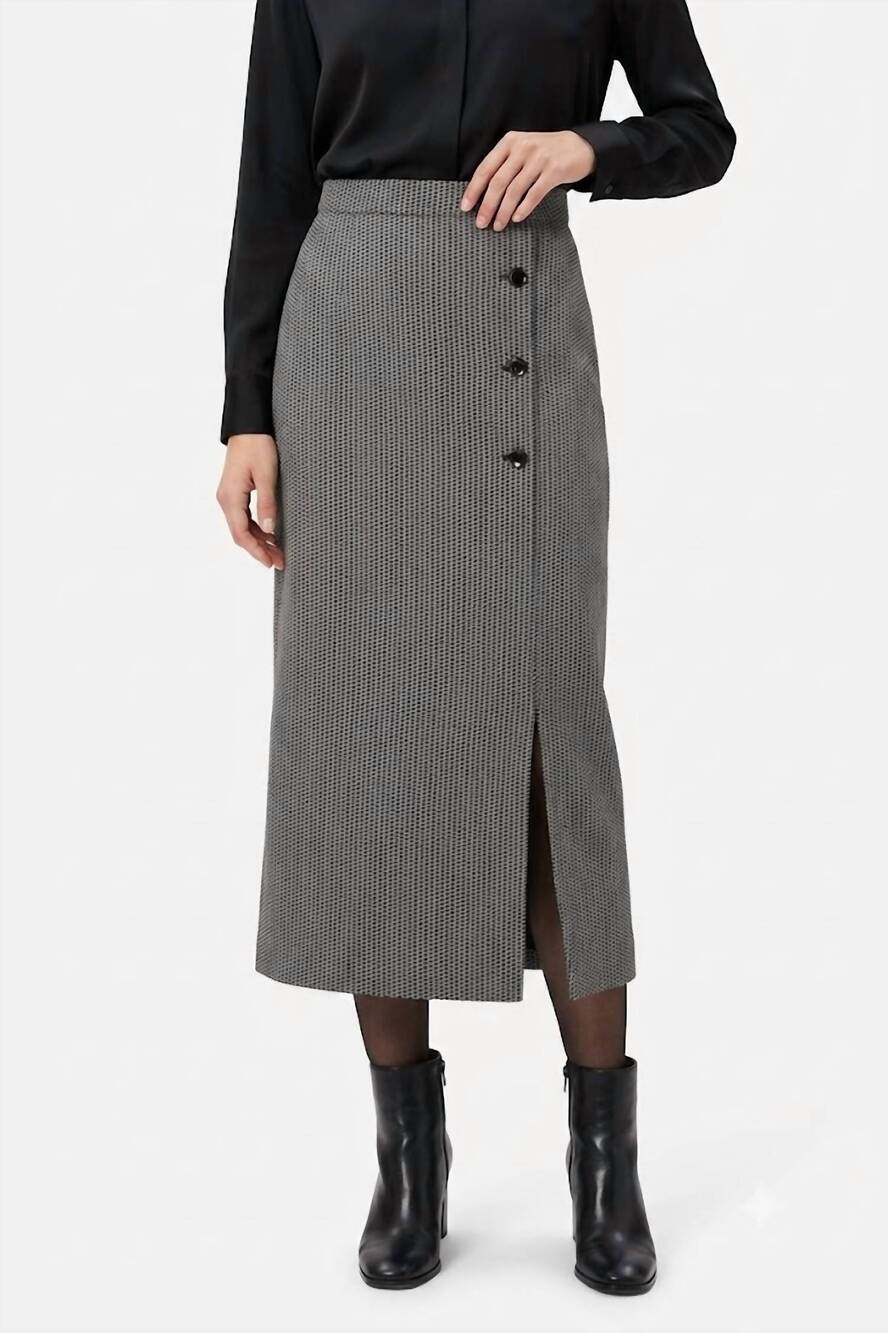 NEW GIULIVA HERITAGE sadie wool and silk skirt in black geometric pattern